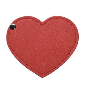 Red Leather Heart-Shaped Mirror